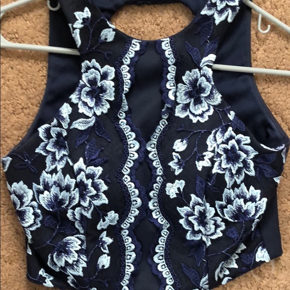 Size 1 navy blue two piece homecoming dress - Picture 3 of 5